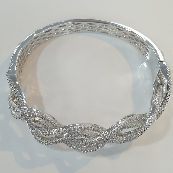 Sterling silver 925 bracelet with white sapphires. - Picture 2 of 6